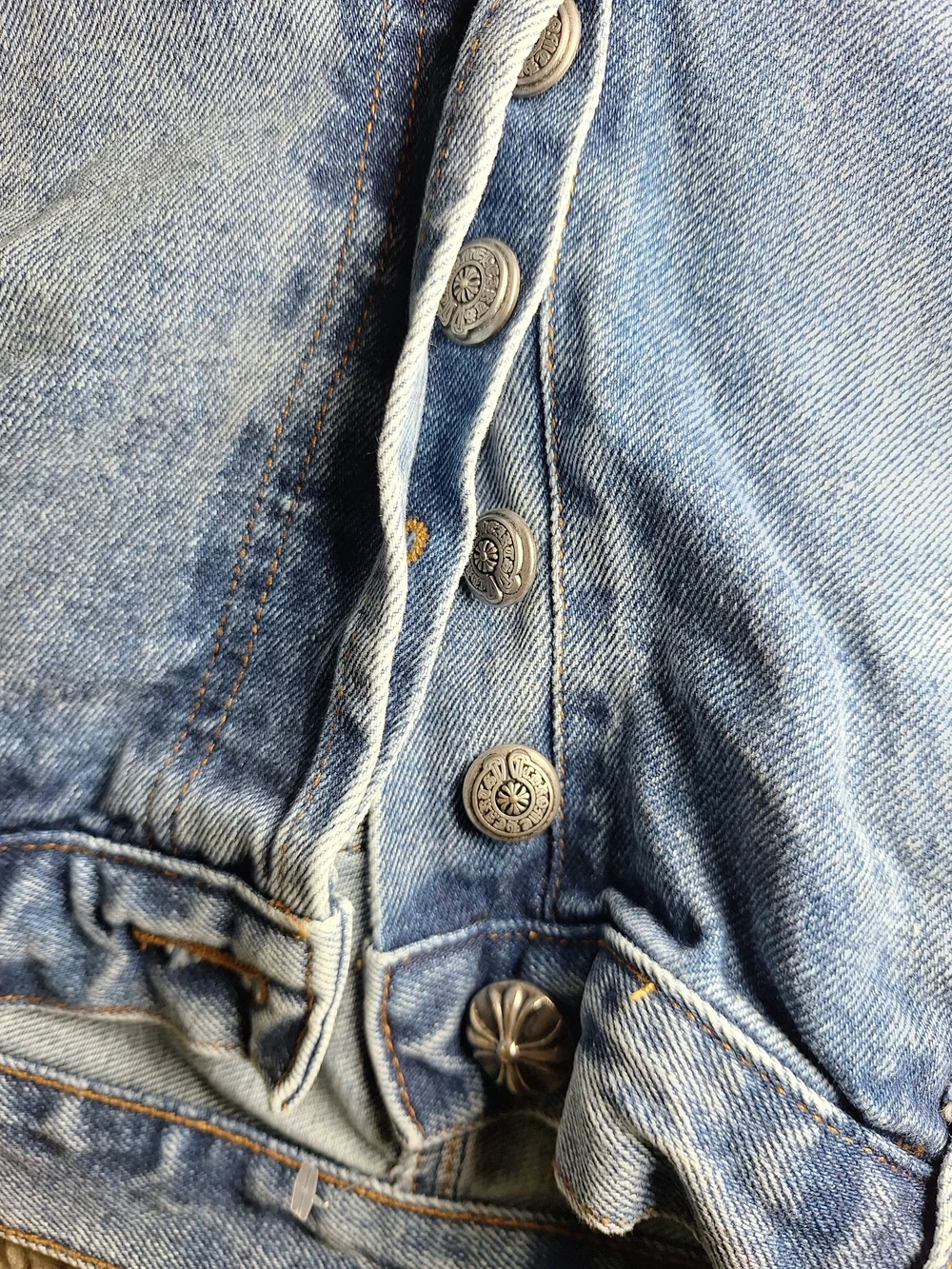 Chrome Hearts Inspired Cross Patch Flared Pink Red Leopard Y2K Denim Jeans 34